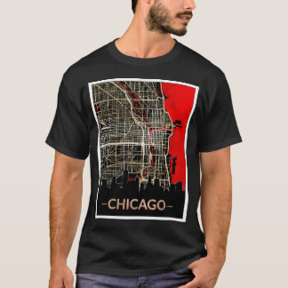 T-shirt Carte de Chicago City Edition