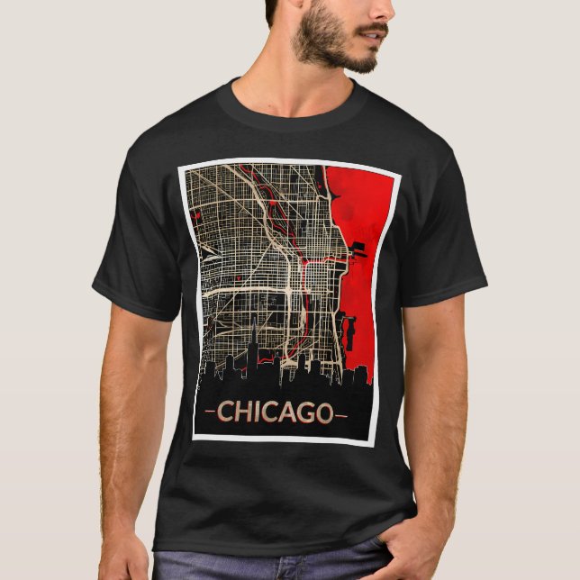 T-shirt Carte de Chicago City Edition (Devant)