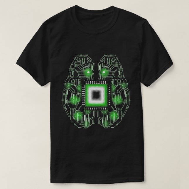 T-shirt Carte de circuit de cerveau d'ordinateur (Design devant)
