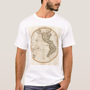 T-shirt Carte de circulaire d'hémisphère de l'ouest