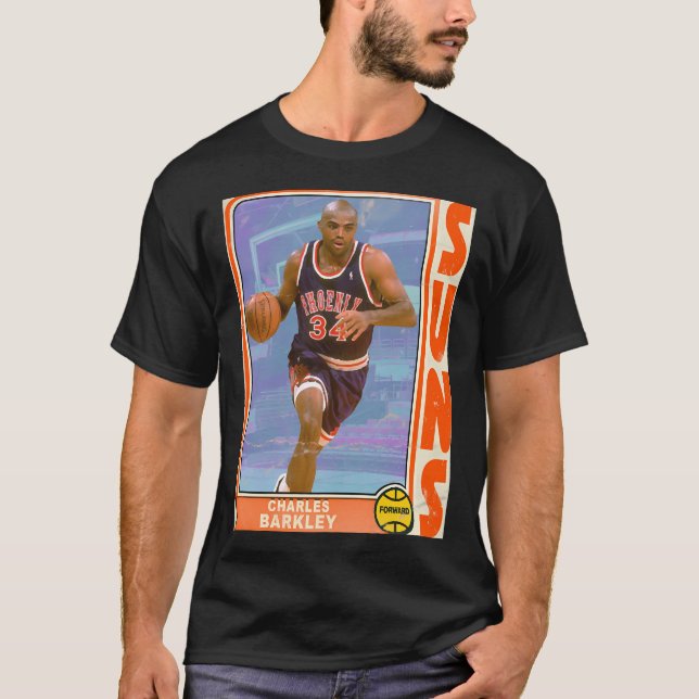 T-shirt Carte de commerce de style rétro Charles Barkley (Devant)