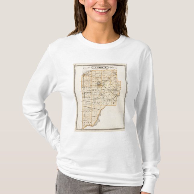 T-shirt Carte de comté de Porte de La (Devant)