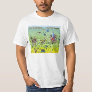 T-shirt Carte de Dallas Fort Worth