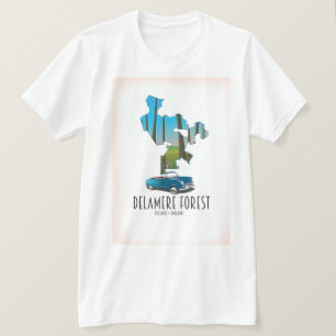 T-shirt Carte de Delamere Forest Cheshire Angleterre