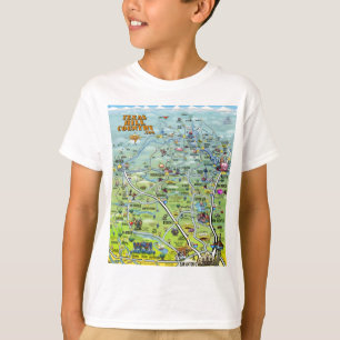 T-shirt Carte de dessin de pays TX Hill