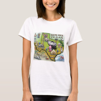 T-shirt Carte de dessin de Round Rock Texas
