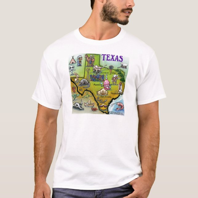 T-shirt Carte de dessin du TEXAS (Devant)