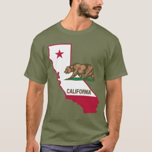 T-shirt Carte de drapeau de la Californie