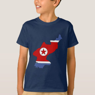 T-shirt Carte de drapeau de la Corée du Nord