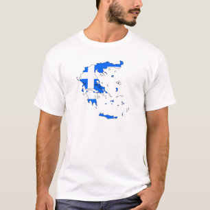 T-shirt Carte de drapeau de la Grèce