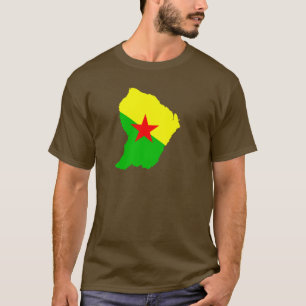 T-shirt Carte de drapeau de la Guyane française FRANÇAISE