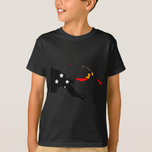 T-shirt Carte de drapeau de la Papouasie-Nouvelle-Guinée