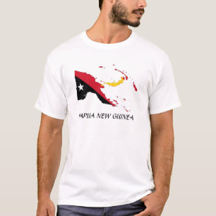 T-shirt Carte de drapeau de la Papouasie-Nouvelle-Guinée