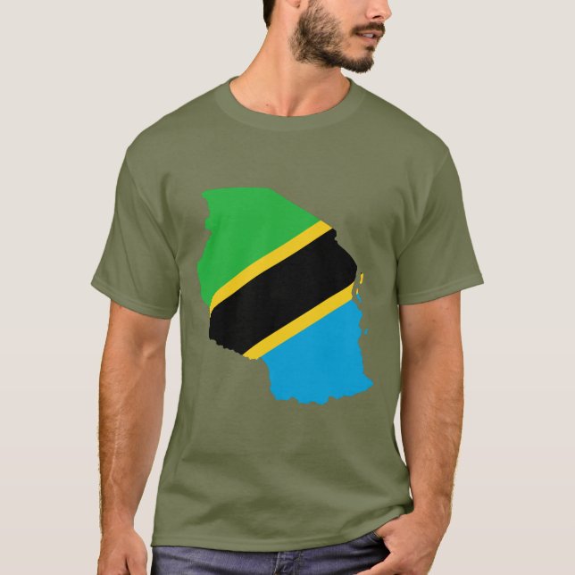 T-shirt Carte de drapeau de la Tanzanie (Devant)