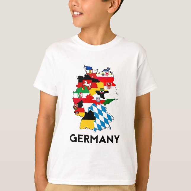 T-shirt carte de drapeau de l'Allemagne (Devant)