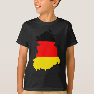 T-shirt Carte de drapeau de l'Allemagne de l'Est normale