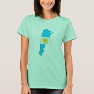 T-shirt Carte de drapeau de l'Argentine
