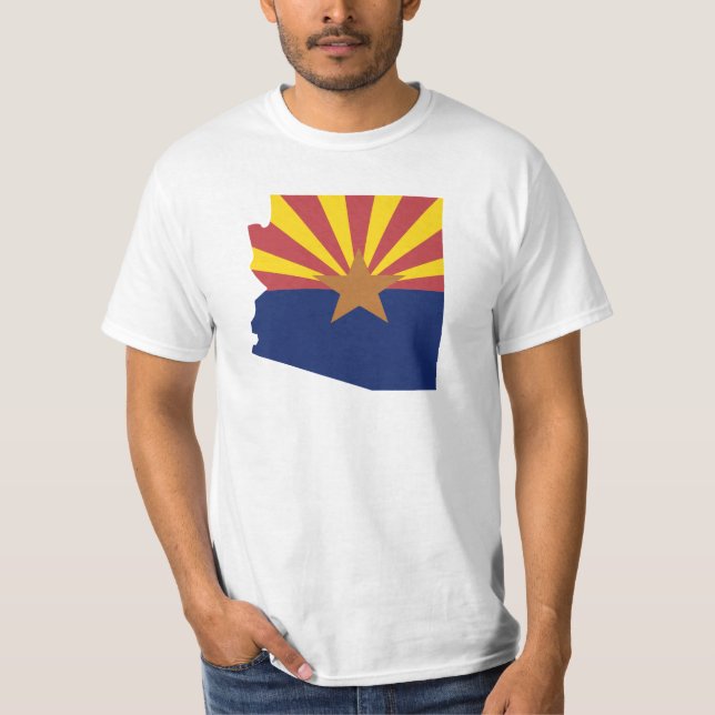 T-shirt Carte de drapeau de l'Arizona (Devant)