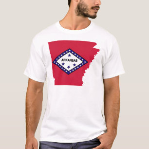 T-shirt Carte de drapeau de l'Arkansas