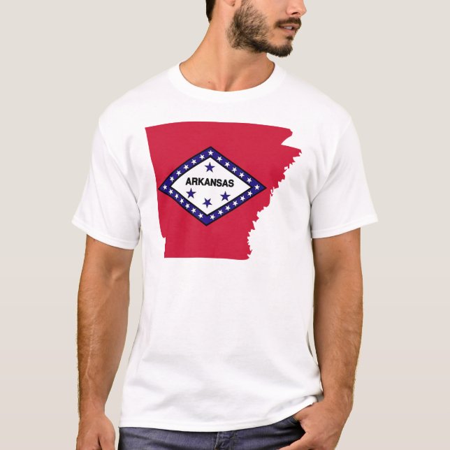 T-shirt Carte de drapeau de l'Arkansas (Devant)