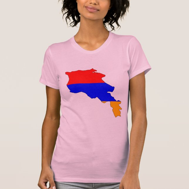 T-shirt Carte de drapeau de l'Arménie (Devant)