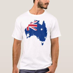 T-shirt Carte de drapeau de l'Australie
