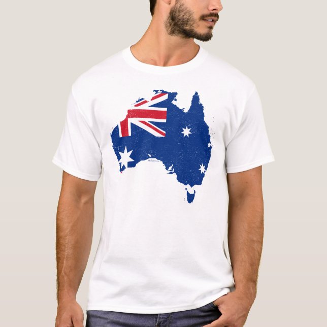 T-shirt Carte de drapeau de l'Australie (Devant)