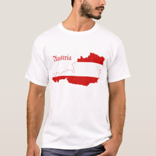T-shirt Carte de drapeau de l'Autriche