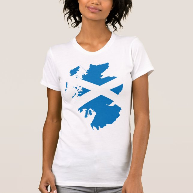 T-shirt Carte de drapeau de l'Ecosse normale (Devant)