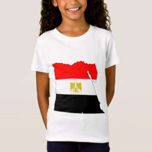 T-Shirt Carte de drapeau de l'Egypte normale