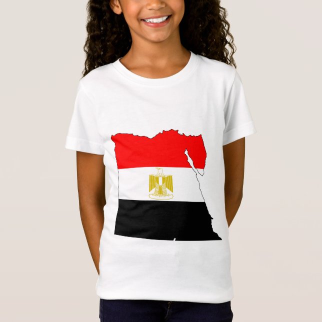 T-Shirt Carte de drapeau de l'Egypte normale (Devant)