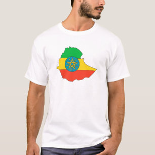 T-shirt Carte de drapeau de l'Ethiopie normale