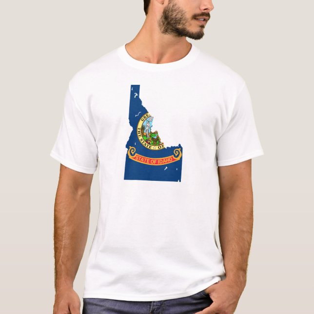 T-shirt Carte de drapeau de l'Idaho (Devant)