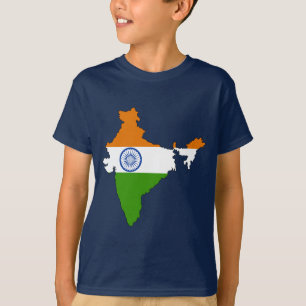 T-shirt Carte de drapeau de l'Inde