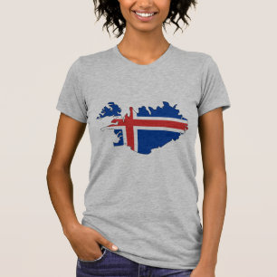 T-shirt Carte de drapeau de l'Islande