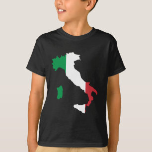 T-shirt Carte de drapeau de l'Italie