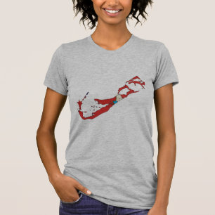 T-shirt Carte de drapeau des Bermudes