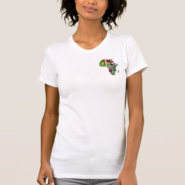 T-shirt Carte de drapeau des drapeaux de l'Afrique - (Devant)