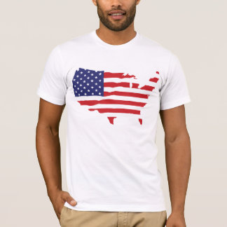 T-shirt Carte de drapeau des Etats-Unis