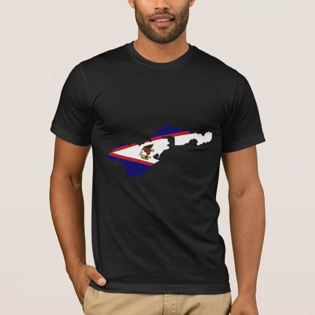 T-shirt Carte de drapeau des Samoa américaines normale (Devant)