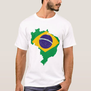 T-shirt carte de drapeau du Brésil