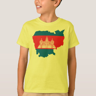 T-shirt Carte de drapeau du Cambodge