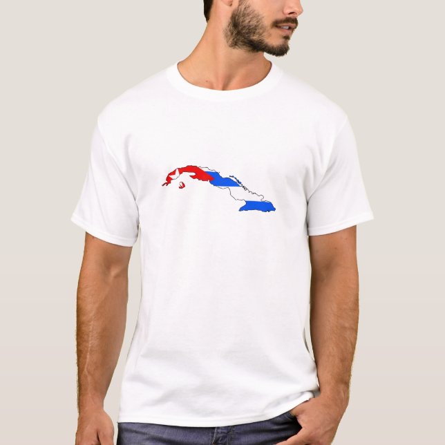 T-shirt Carte de drapeau du Cuba (Devant)