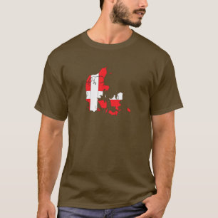 T-shirt Carte de drapeau du Danemark