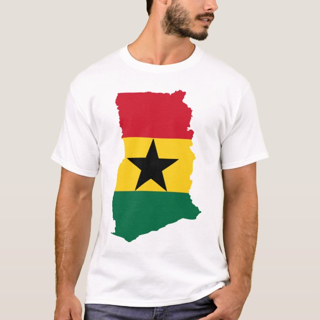 T-shirt Carte de drapeau du Ghana (Devant)