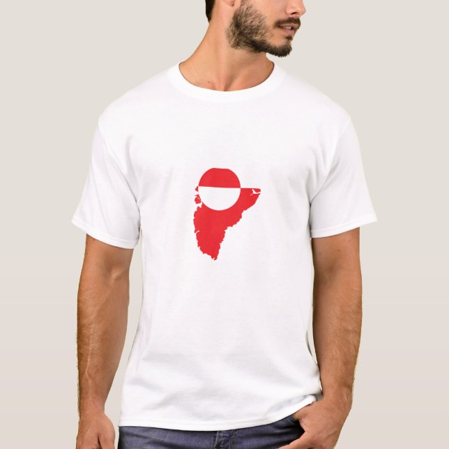 T-shirt Carte de drapeau du Groenland (Devant)