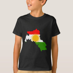 T-shirt Carte de drapeau du Kurdistan