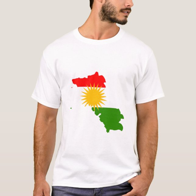 T-shirt Carte de drapeau du Kurdistan (Devant)