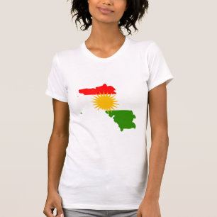 T-shirt Carte de drapeau du Kurdistan normale