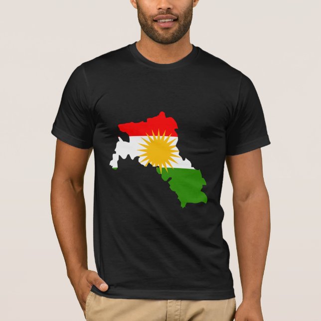 T-shirt Carte de drapeau du Kurdistan normale (Devant)
